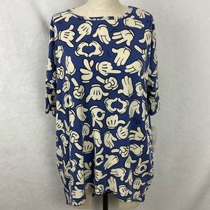 Lularoe Disney Mickey Mouse Gloves Irma Tunic Top - Size S